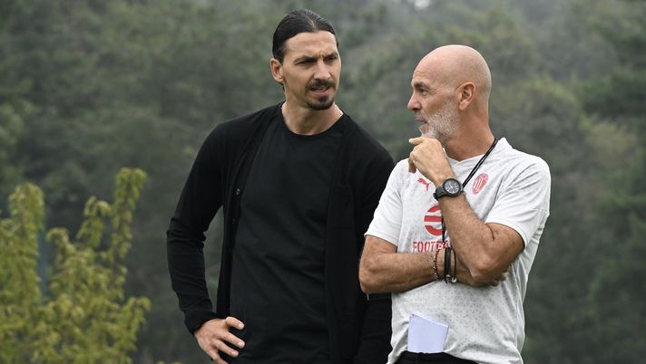 Ibrahimovic Pioli AC Milan allenamento Milan Milanello