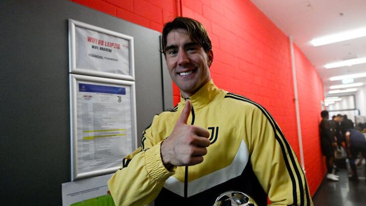 LEIPZIG, GERMANY - OCTOBER 2: Dusan Vlahovic of Juventus during the UEFA Champions League 2024/25 League Phase MD2 match between RB Leipzig and Juventus at Leipzig Stadium on October 2, 2024 in Leipzig, Germany. (Photo by Daniele Badolato - Juventus FC/Juventus FC via Getty Images) Corvino su Vlahovic: “Alla Fiorentina succedeva una roba che non ho mai visto fare da nessuno” - immagine 1