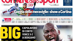 PRIMA PAGINA CORRIERE DELLO SPORT OGGI: “Big Napoli. Lukaku boccia Gasp”