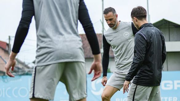 Nikola Maksimovic impegnato con una seduta d'allenamento da calciatore stipendiato dal Kustosija Zagreb (stagione 2025/26)