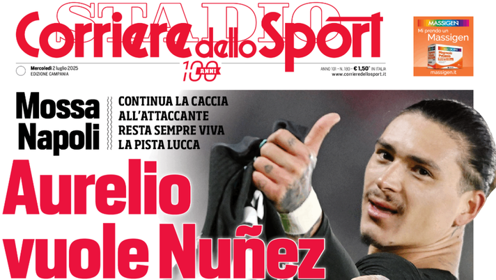 Il Napoli sui media: le prime pagine dei quotidiani di oggi- immagine 1