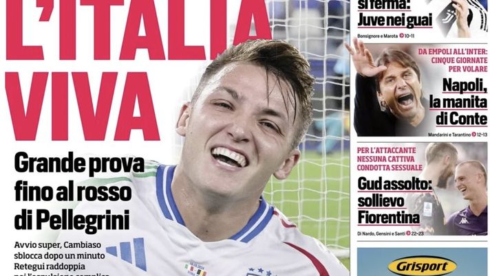 PRIMA PAGINA CORRIERE DELLO SPORT OGGI: “La manita di Conte” - immagine 1