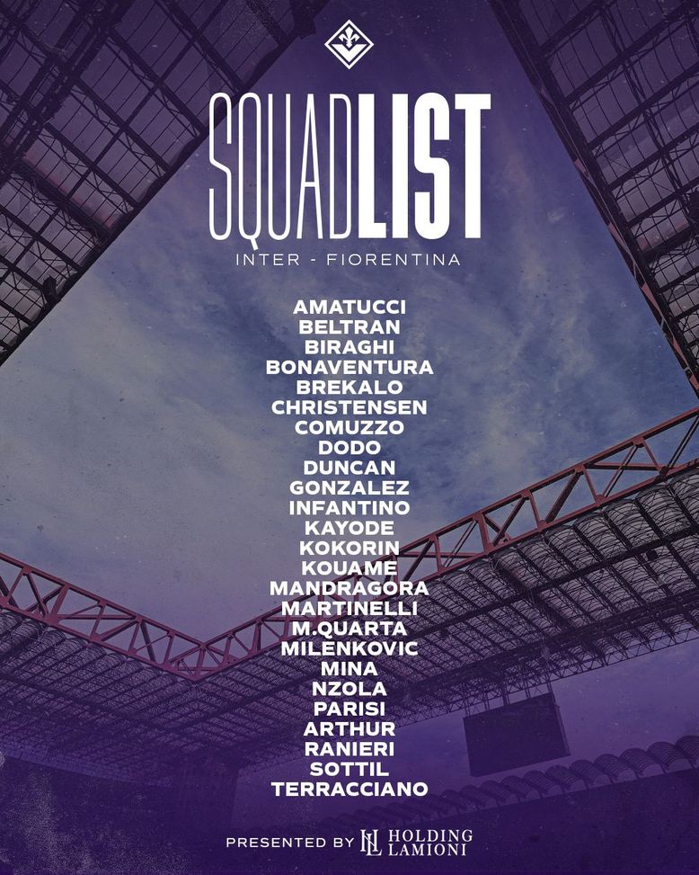 Inter-Fiorentina, i convocati: manca Sabiri, recupera un centrocampista- immagine 2