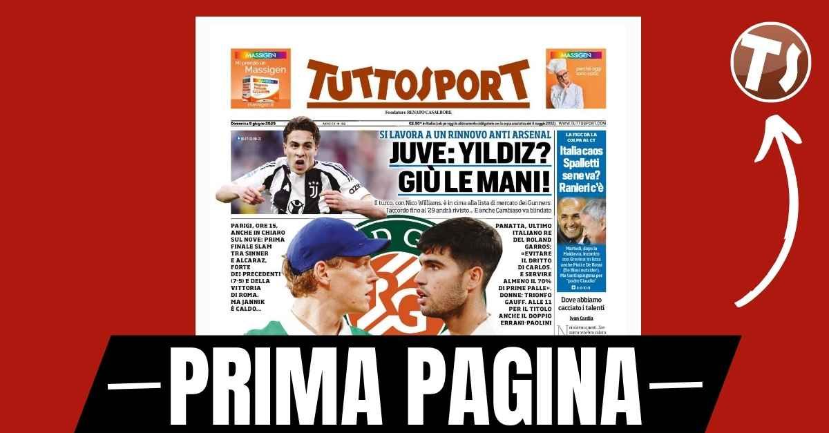 Prima pagina Tuttosport: “Juventus: Yildiz? Giù le mani!” Prima pagina Tuttosport: “Juventus: Yildiz? Giù le mani!”