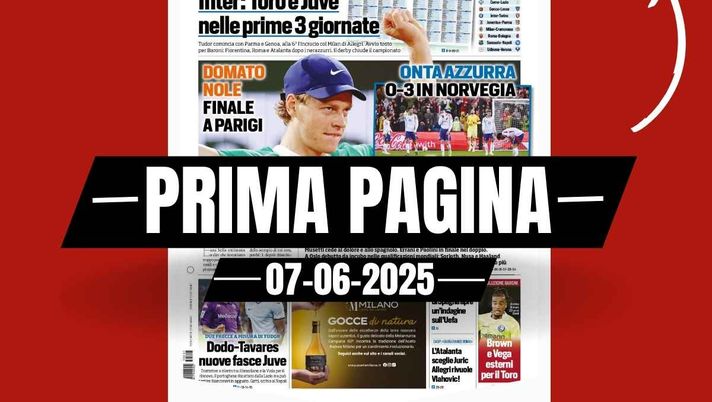 Prima Pagina Tuttosport 7 giugno