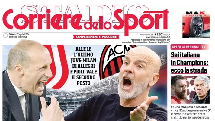 prima pagina corriere dello sport oggi