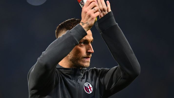 BOLOGNA, ITALY - NOVEMBER 12: Marko Arnautovic of Bologna FC celebratesduring the Serie A match between Bologna FC and US Sassuolo at Stadio Renato Dall'Ara on November 12, 2022 in Bologna, Italy. (Photo by Alessandro Sabattini/Getty Images) Arnautovic