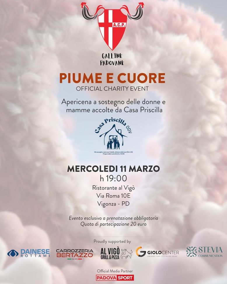 Galline Padovane Club, serata di beneficenza per Casa Priscilla: come partecipare- immagine 2