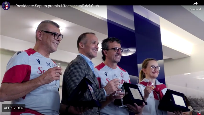 VIDEO – Saputo premia tre storici dipendenti del Bologna - immagine 1