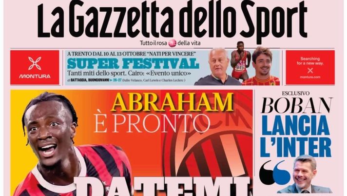 PRIMA PAGINA GAZZETTA DELLO SPORT OGGI: “Inzaghi al rinnovo, ci metto la firma”