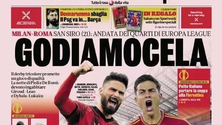 PRIMA PAGINA GAZZETTA DELLO SPORT OGGI: “Milan-Roma, godiamocela!” - immagine 1