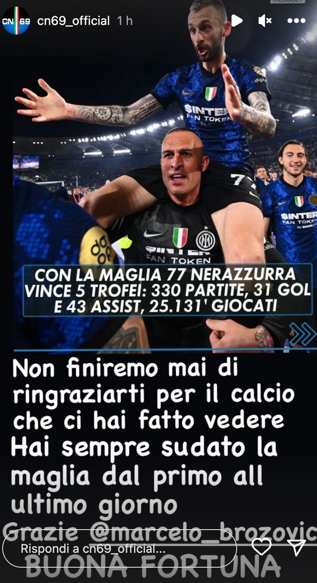 La Curva Nord saluta Brozovic: “Non finiremo mai di ringraziarti, grazie Marcelo!”- immagine 2