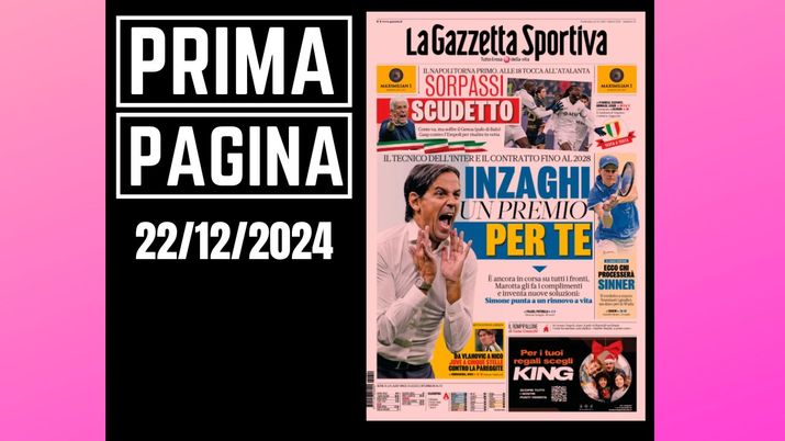 Prima pagina Gazzetta dello Sport: la sfida Scudetto si accende