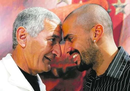 Juan Ramon con il figlio Juan Sebastián Lutto Veron