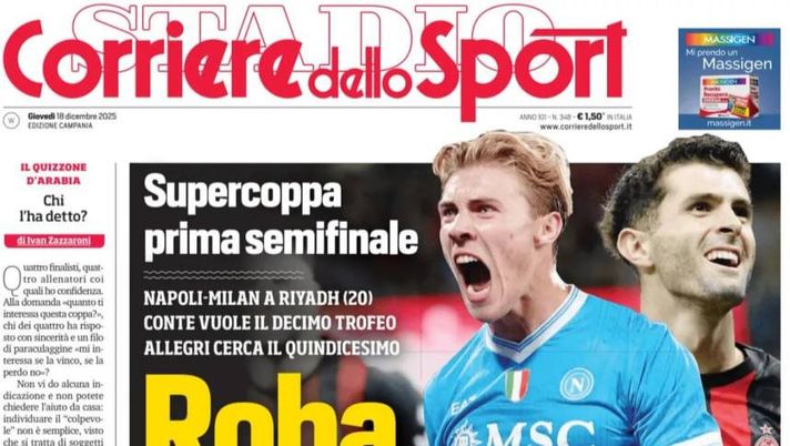 prime pagine giornali sportivi con Napoli