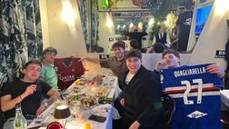 Ultimo e Olly, cena tra amici con sorpresa: spuntano le maglie di Roma e Samp
