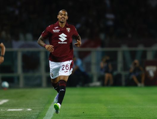 TURIN, ITALY - AUGUST 18: Cyril Ngonge of Torino FC in action during the Coppa Italia match between Torino FC and Modena FC at Stadio Olimpico Grande Torino on August 18, 2025 in Turin, Italy. Photo: Nderim Kaceli