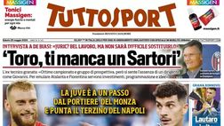 PRIMA PAGINA TUTTOSPORT OGGI: “Di Gregorio e Di Lorenzo per Motta, Gasp agita l’Atalanta”