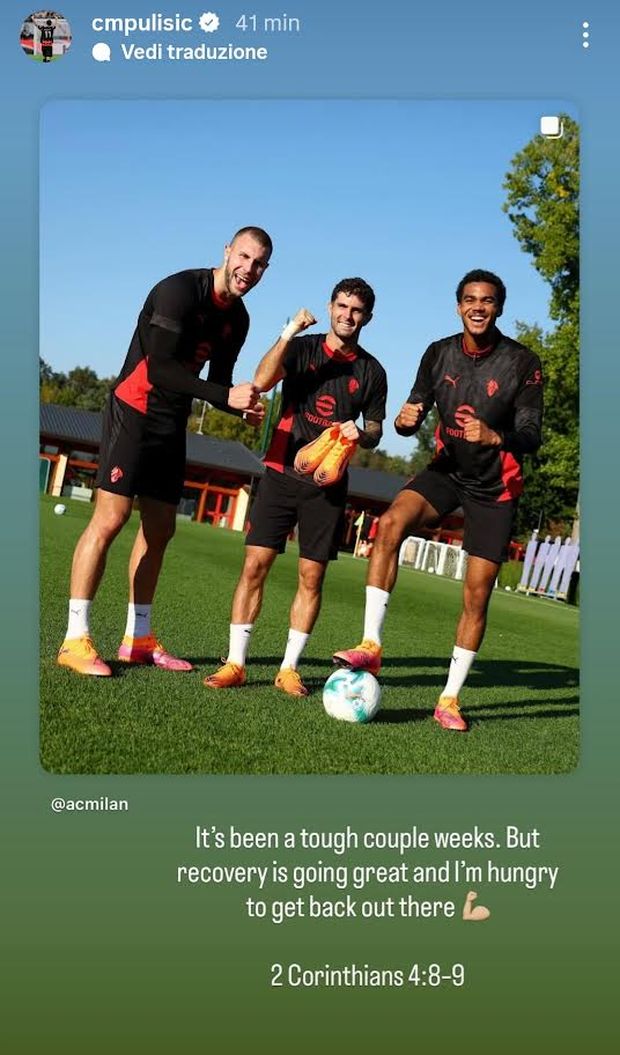 Pulisic e il recupero: il capitano Usa non vede l'ora... Chris Pulisic e il recupero che 'va alla grande': possibile rientro fra Roma e Parma