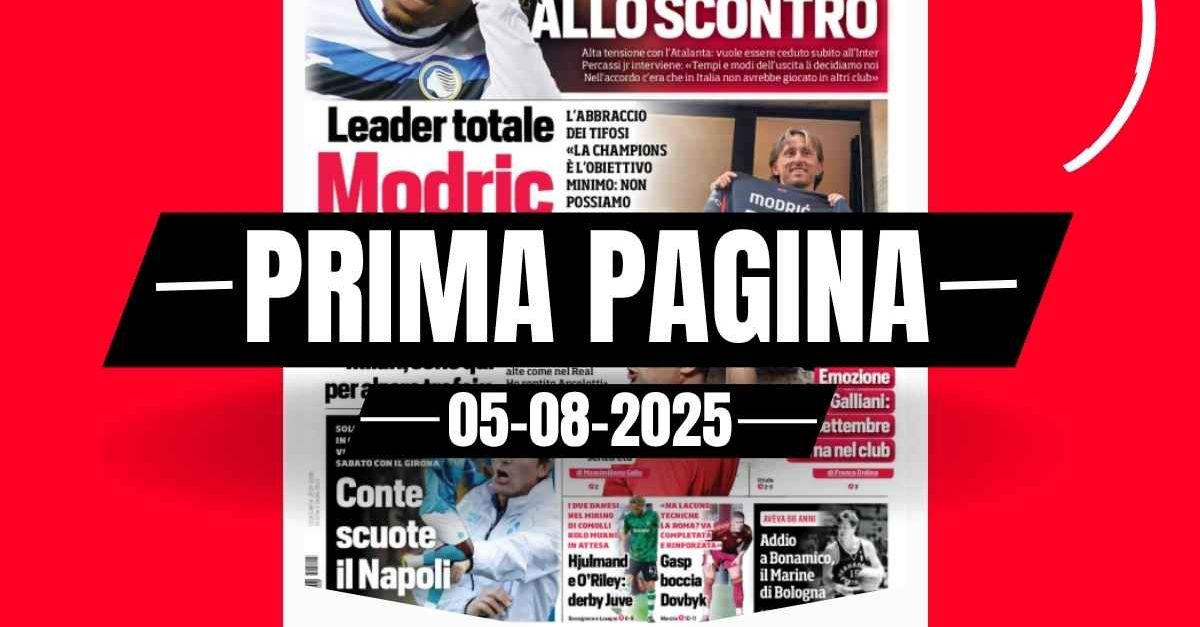 prima pagina corriere dello sport galliani torna al milan svolta jashari