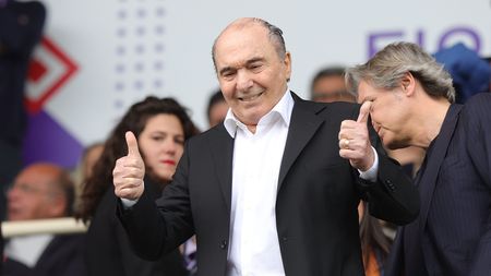 FLORENCE, ITALY - APRIL 27: Rocco Commisso president of ACF Fiorentina reacts during the Serie A match between Fiorentina and Empoli at Stadio Artemio Franchi on April 27, 2025 in Florence, Italy. (Photo by Gabriele Maltinti/Getty Images)