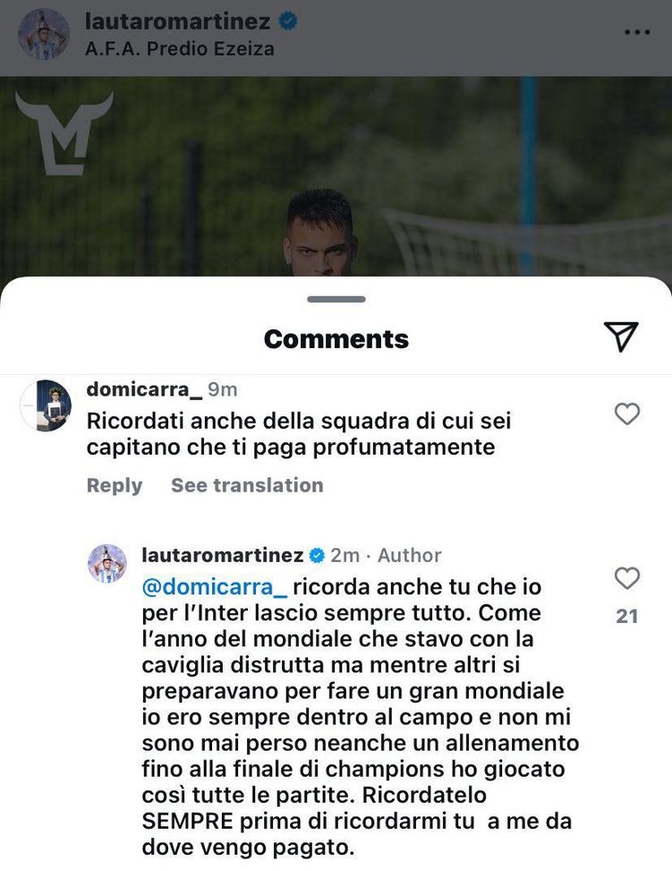 Lautaro sbotta con tifoso: “Ricordarmi chi mi paga? Do tutto per l’Inter, compresa la caviglia”- immagine 3