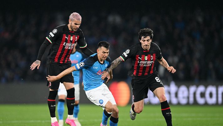 Theo Hernández Tonali Lozano AC Milan Napoli-Milan Champions League 2022-2023