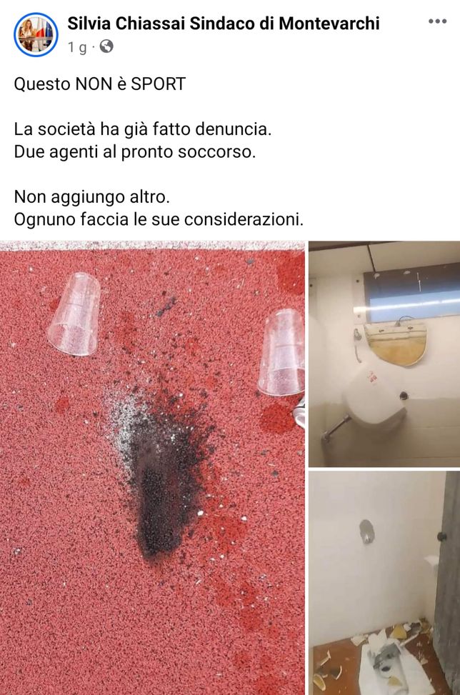 Montevarchi-Sangiovannese, danni e vandalismi da derby: la sindaca denuncia…- immagine 2