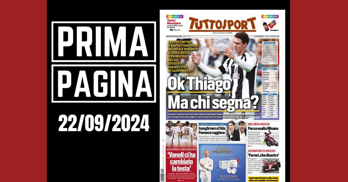 Prima pagina Tuttosport: “Inzaghi non si fida, Fonseca reagisce”