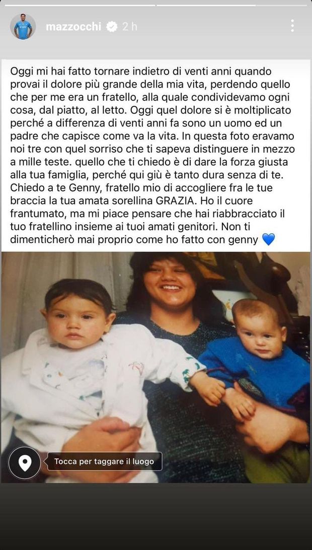 FOTO Lutto in casa Mazzocchi: l’azzurro saluta la parente con una ...