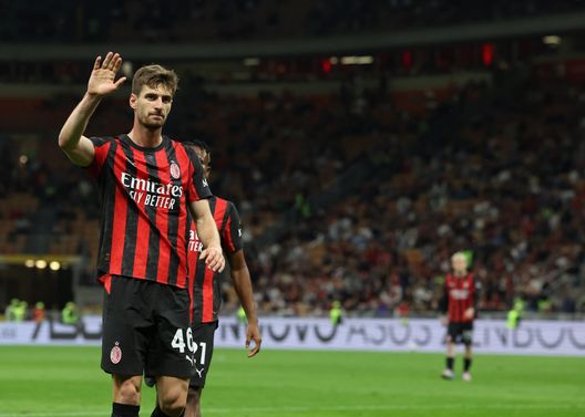 MILAN, ITALY - MAY 24: Matteo Gabbia of AC Milan celebrates after scoring the goal during the Serie A match between AC Milan and Monza at Stadio Giuseppe Meazza on May 24, 2025 in Milan, Italy. (Photo by Claudio Villa/AC Milan via Getty Images) nazionali-convocati-milan-gabbia-azzurro-qualificazioni-mondiali-nations-league