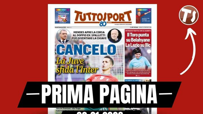 Prima pagina Tuttosport, Allegri: 'Milan quarto? Non mi basta'