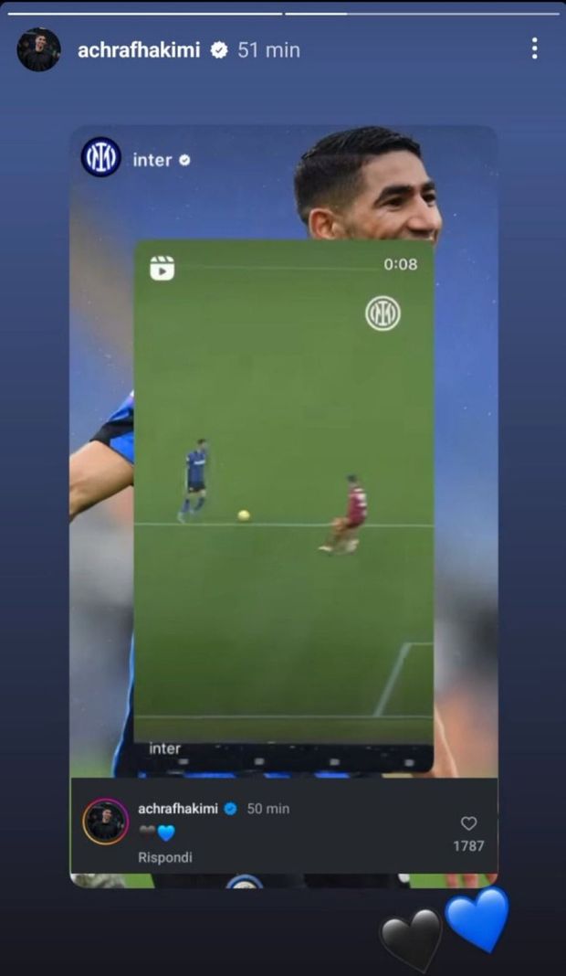 Hakimi riposta il suo gol contro la Roma. E per l’Inter ci sono cuori nerazzurri- immagine 2