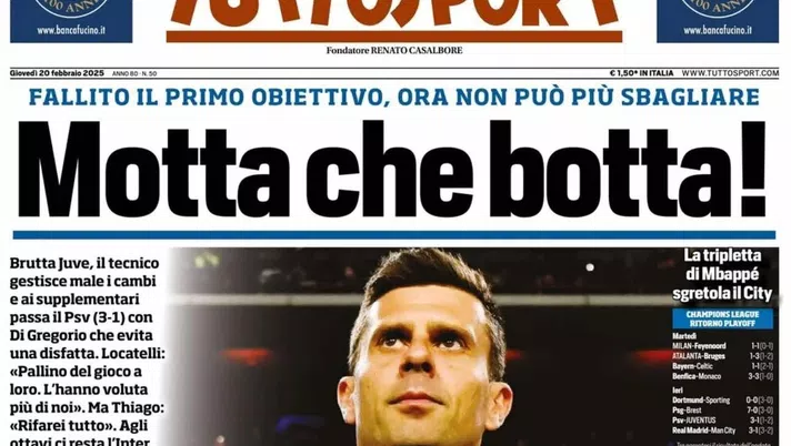 prima pagina tuttosport oggi
