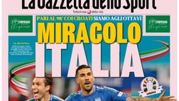 PRIMA PAGINA GAZZETTA DELLO SPORT OGGI: “Miracolo Italia”