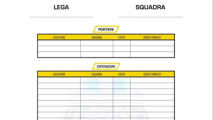 Ecco la nostra tabella da stampare per l’asta: come scaricarla, è sia Classic che Mantra Ecco la nostra tabella da stampare per l’asta: come scaricarla, è sia Classic che Mantra - immagine 1