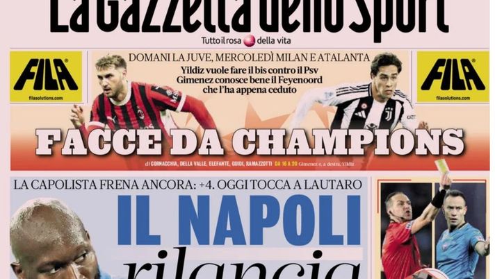 PRIMA PAGINA GAZZETTA DELLO SPORT OGGI: “Il Napoli rilancia l’Inter” - immagine 1