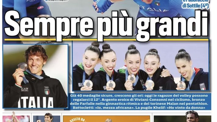 PRIMA PAGINA CORRIERE DELLO SPORT OGGI: “Io capitano!” - immagine 1