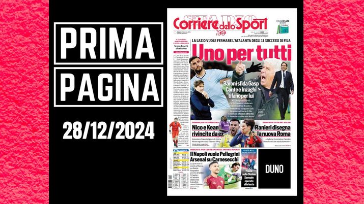 Il Corriere dello Sport, la prima pagina di oggi, sabato 28 dicembre 2024 Il Corriere dello Sport
