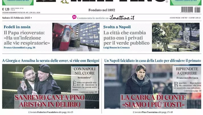prima pagina il mattino oggi