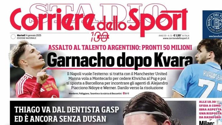 prima pagina corriere dello sport oggi