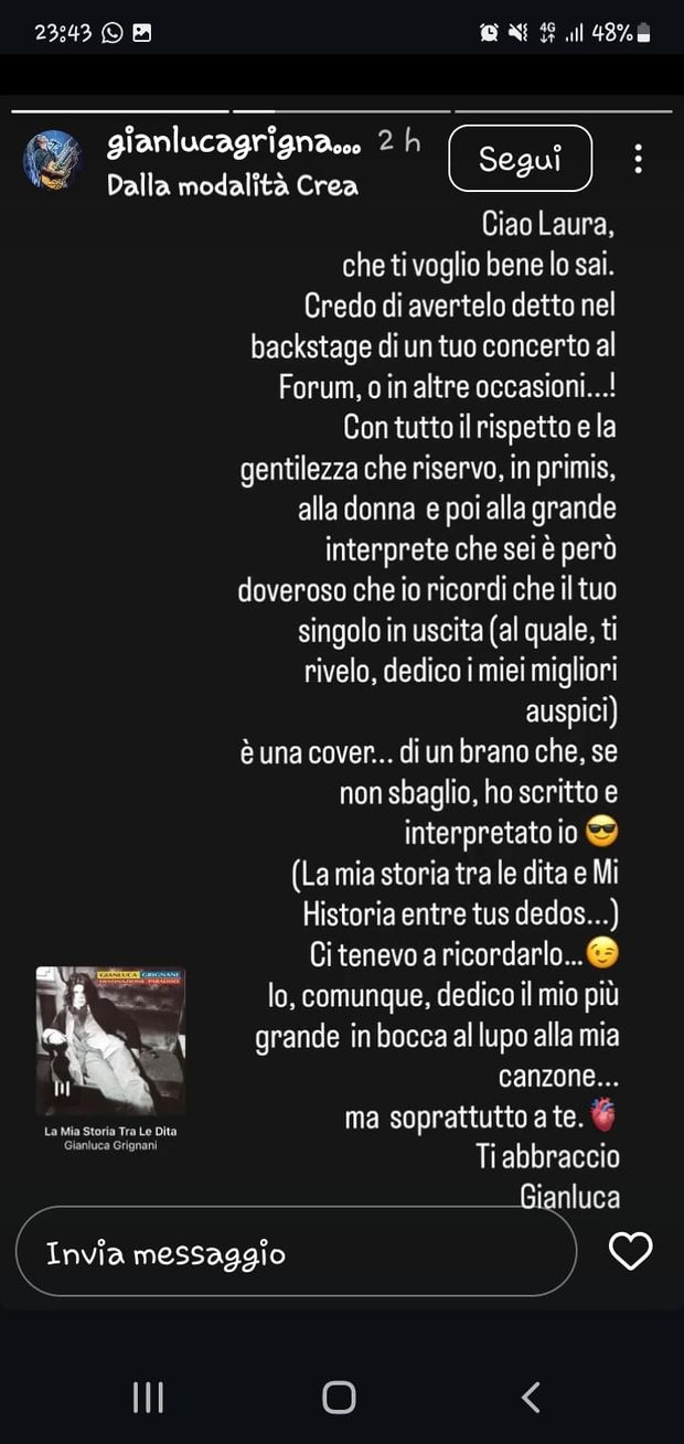 Laura Pausini annuncia un nuovo singolo. Scoppia la polemica con Gianluca Grignani- immagine 3