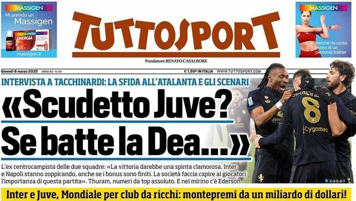 prima pagina tuttosport oggi