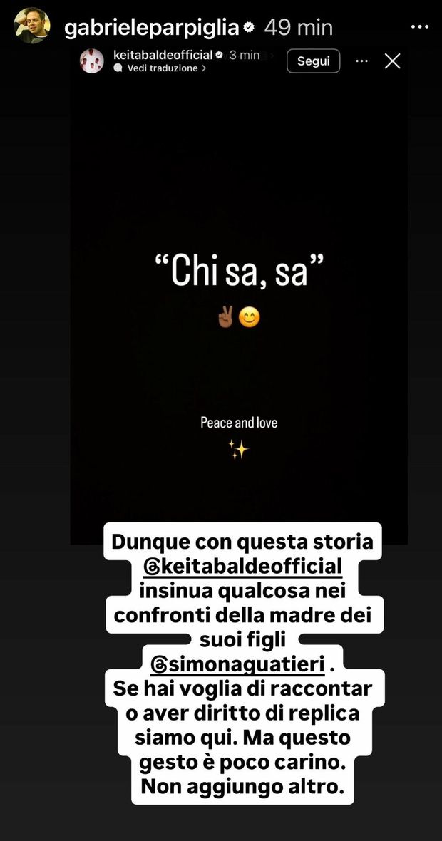 Keita sibillino sui social, Parpiglia replica: “Insinua, gesto poco carino: se hai voglia di…”- immagine 3