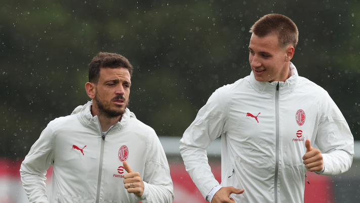 Alessandro Florenzi (ex difensore AC Milan) e Francesco Camarda (attaccante del Milan in prestito al Lecce) | Milan News (Getty Images) Milan, Florenzi parla di Camarda: “Ha una fame incredibile. Ecco cosa gli ho scritto dopo il rigore sbagliato” - immagine 1