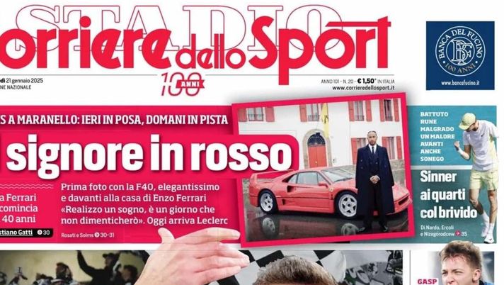 prima pagina corriere dello sport oggi