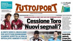 PRIMA PAGINA TUTTOSPORT OGGI: “Danilo porta Raspadori”