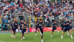 Gli azzurri si allenano sotto il sole di Castel di Sangro: corsa intensa sul campo