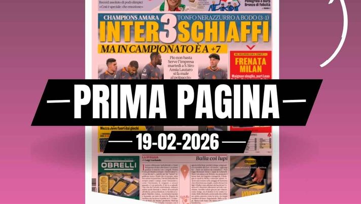 Prima pagina Gazzetta dello Sport: 'Frenata Milan, Maignan sbaglia, pari Leao'