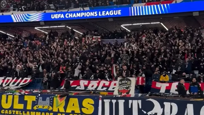 VIDEO Ultras Napoli, Stabia e PSG contro l’Atletico Madrid: gemellato con la Roma - immagine 1